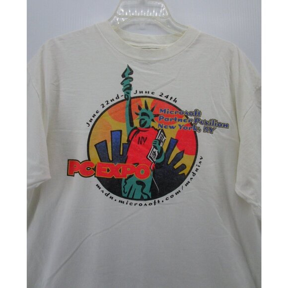 VINTAGE Microsoft Shirt XL Windows 2000 PC Expo New York NYC Y2K * - Picture 2 of 11